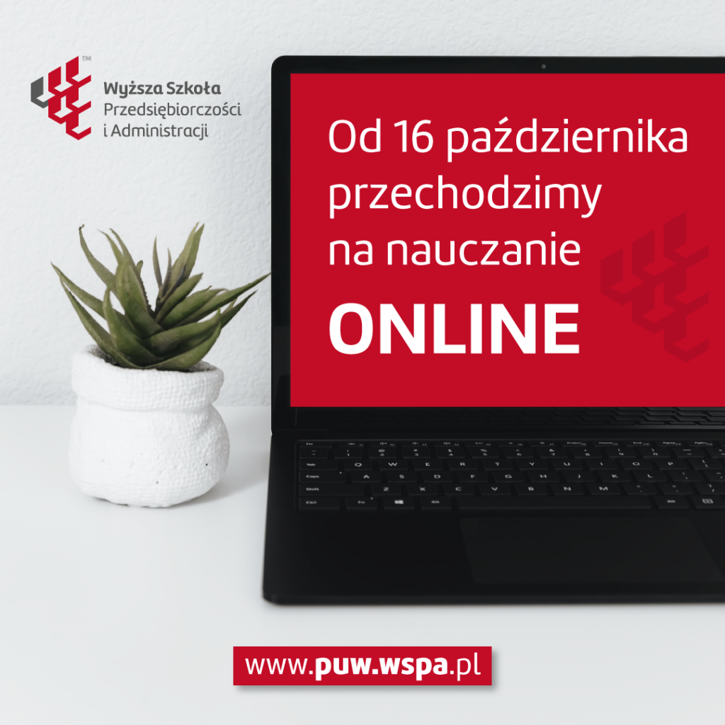 Od 16 października 2020 przechodzimy na nauczanie online