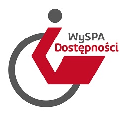 Logo projektu WySPA Dostępności - logo przypomina osobę niepełnosprawna na wózku