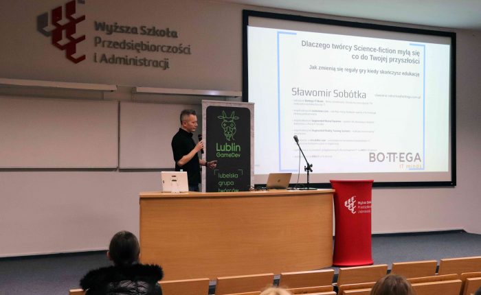 Prezentacja na auli WSPA podczas wydarzenia Lubelska Wyżyna IT