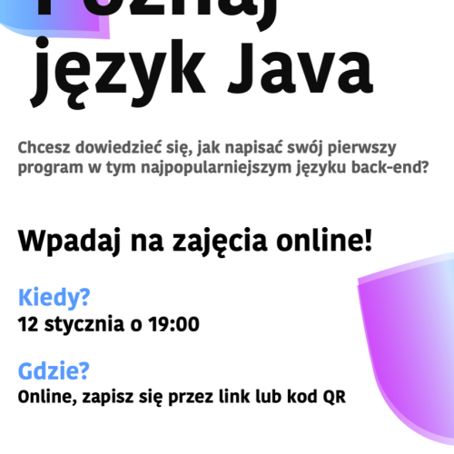 Poznaj język java - zaproszenie na zajęcia online