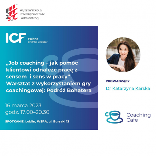 grafika informacyjna dotycząca wydarzenia coaching cafe