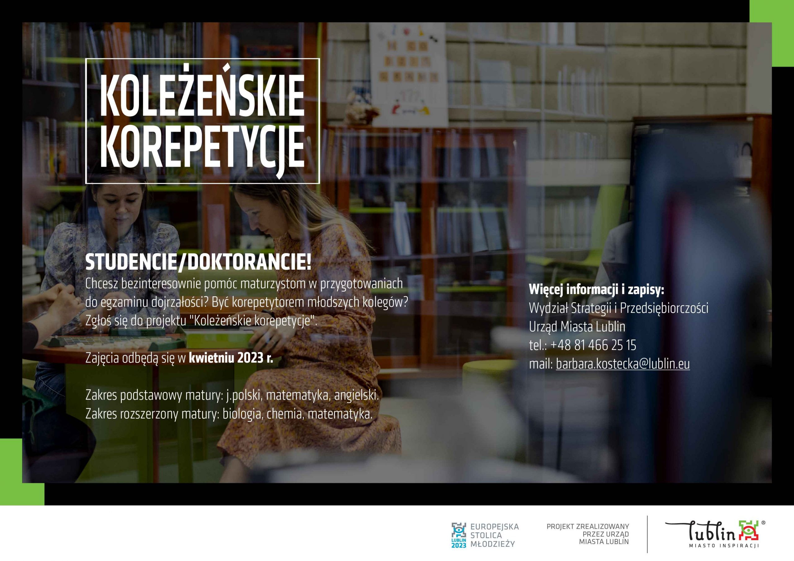 ogłoszenie - koleżeńskie korepetycje