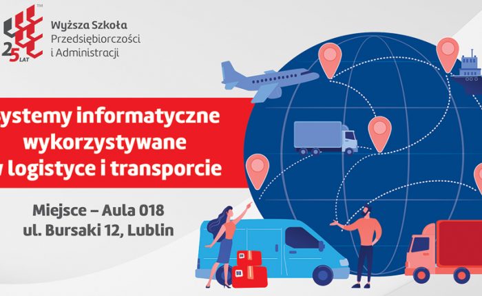 plakat konferencji systemy informatyczne wykorzystywane w logistyce i transporcie