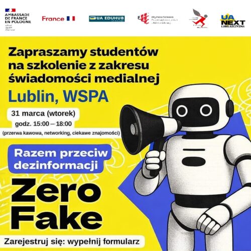 Szkolenie z zakresu świadomości medialnej dla studentów w WSPA w Lublinie – 31 marca 2026 r.