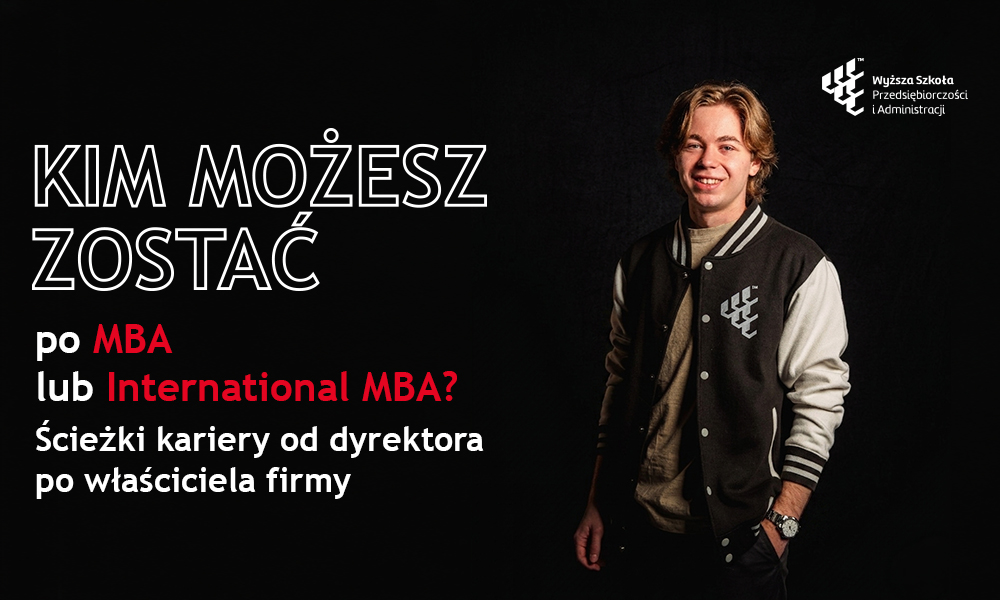 Grafika WSPA przedstawiająca realne ścieżki kariery po MBA, takie jak menedżer średniego szczebla, dyrektor, właściciel firmy oraz menedżer w erze AI.