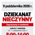 Dziekanat nieczynny 9 października 2026 r.