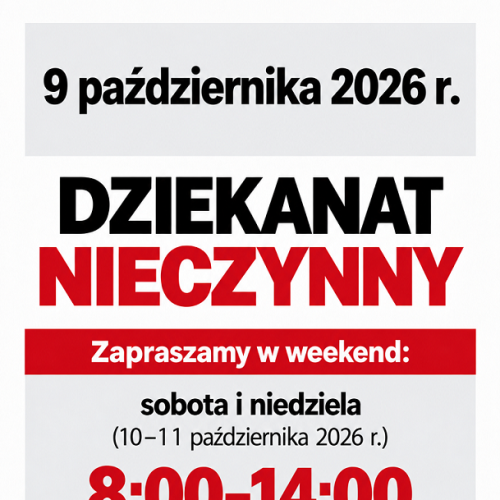 Dziekanat nieczynny 9 października 2026 r.