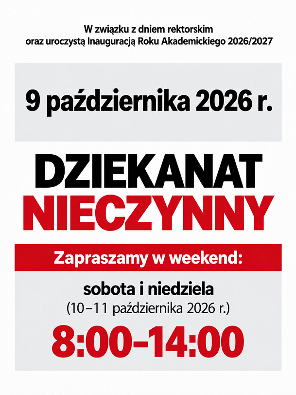 Dziekanat nieczynny 9 października 2026 r.